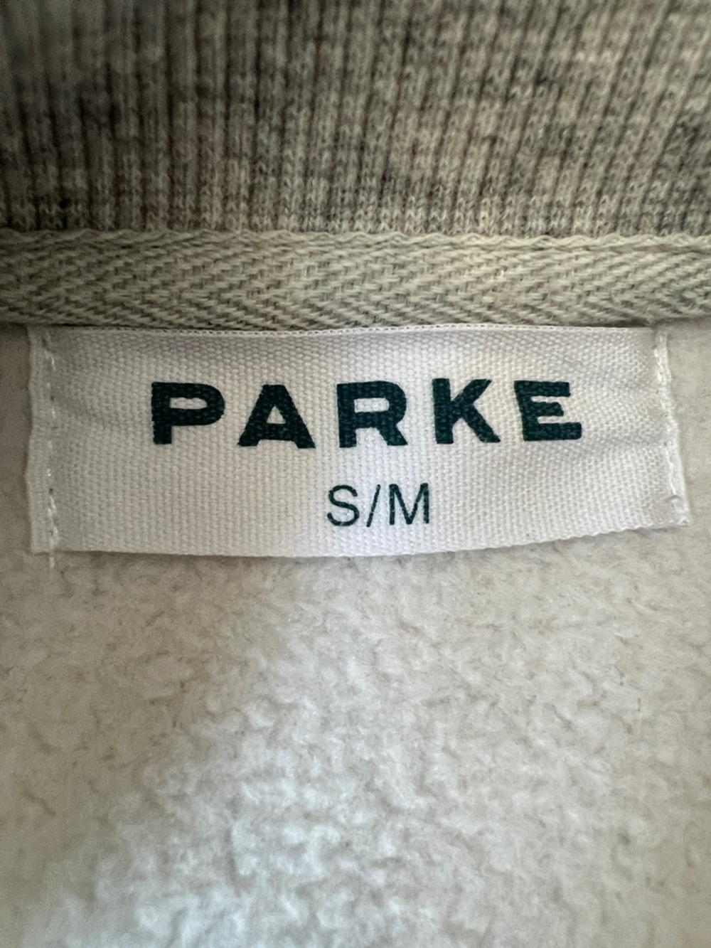 Parke Vintage Mockneck Nostalgia Patch Classic Grey Size S/M Like New - Picture 2 of 6